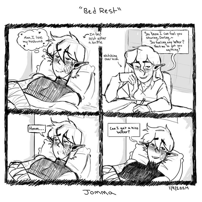 short comic of my characters Aianme and Kawasuo